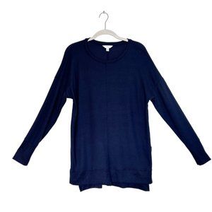 Time and Tru Women's Long Sleeve Super Soft Sweater Tunic in Blue - Sz S